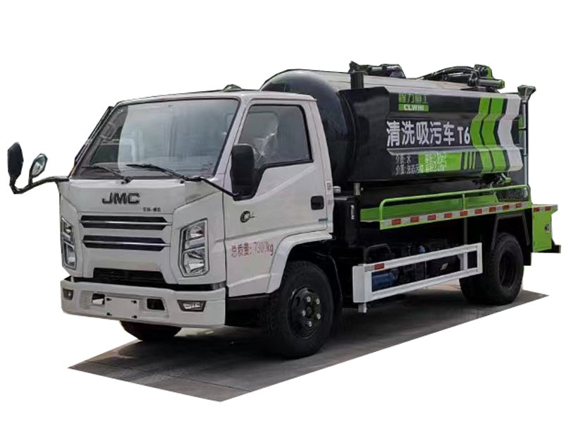 JMC 4x2 sludge transport truck  2 square water tank 4 square waste tank