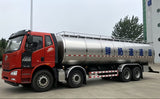 FAW Jiefang 8x4 large fresh milk express tank truck - front side view